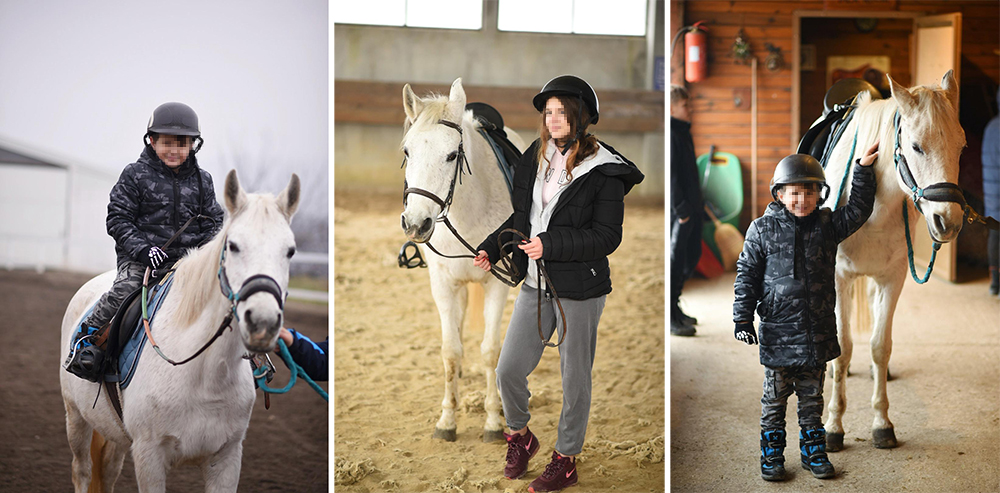 Two children from a family at risk enjoyed a winter camp at the Pegasos Equestrian and Recreational Center